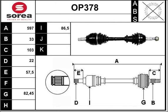 Sera OP378 - Arbre de transmission cwaw.fr