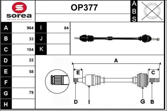 Sera OP377 - Arbre de transmission cwaw.fr