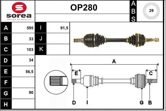 Sera OP280 - Arbre de transmission cwaw.fr