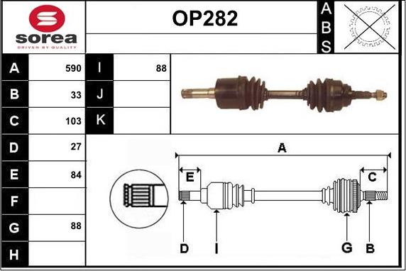 Sera OP282 - Arbre de transmission cwaw.fr