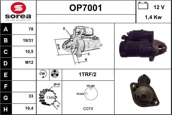 Sera OP7001 - Démarreur cwaw.fr