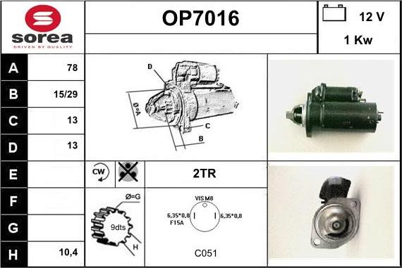 Sera OP7016 - Démarreur cwaw.fr