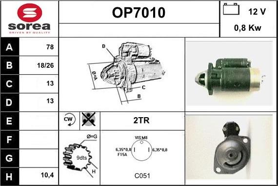 Sera OP7010 - Démarreur cwaw.fr