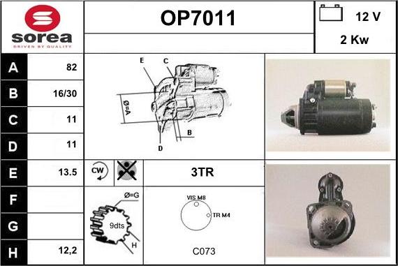 Sera OP7011 - Démarreur cwaw.fr