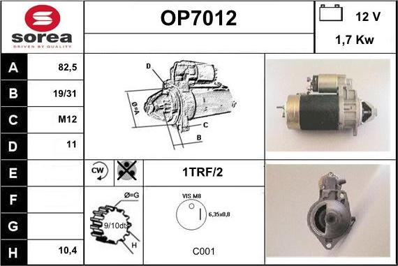 Sera OP7012 - Démarreur cwaw.fr