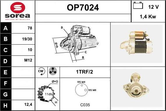 Sera OP7024 - Démarreur cwaw.fr