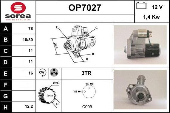 Sera OP7027 - Démarreur cwaw.fr