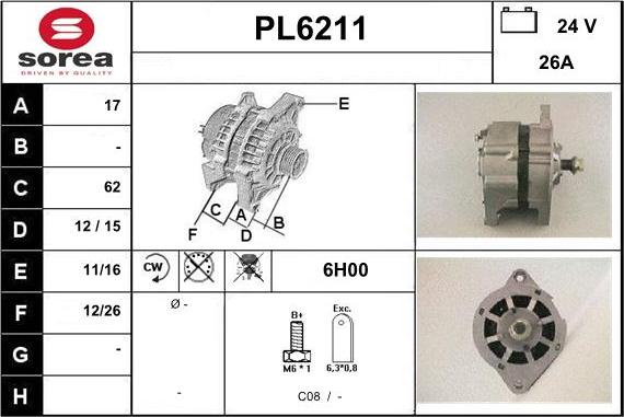 Sera PL6211 - Alternateur cwaw.fr