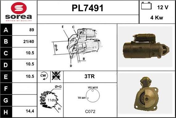 Sera PL7491 - Démarreur cwaw.fr