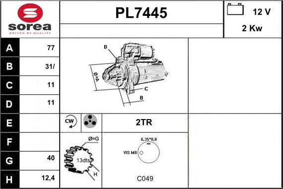 Sera PL7445 - Démarreur cwaw.fr