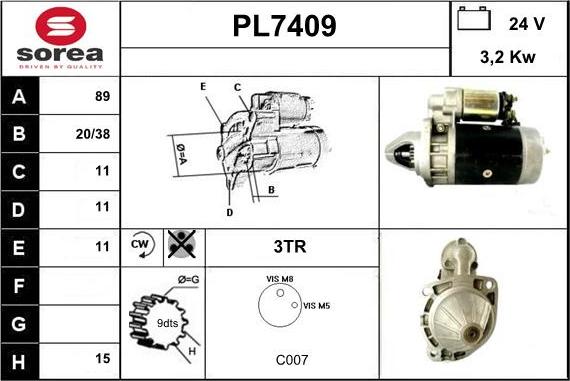 Sera PL7409 - Démarreur cwaw.fr