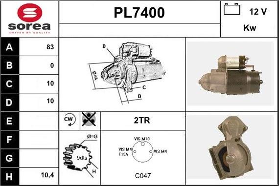 Sera PL7400 - Démarreur cwaw.fr