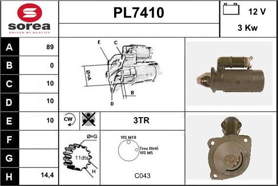 Sera PL7410 - Démarreur cwaw.fr