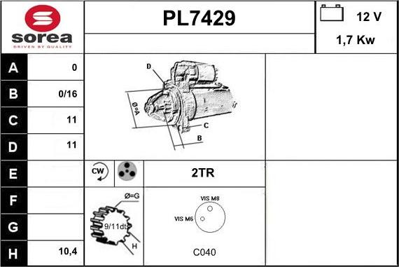 Sera PL7429 - Démarreur cwaw.fr