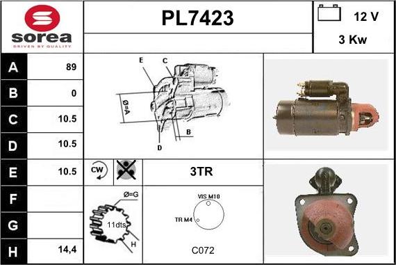 Sera PL7423 - Démarreur cwaw.fr