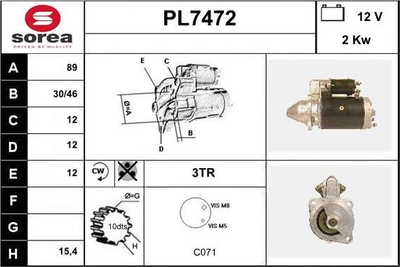 Sera PL7472 - Démarreur cwaw.fr