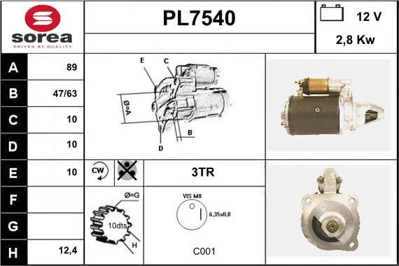 Sera PL7540 - Démarreur cwaw.fr