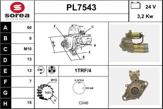 Sera PL7543 - Démarreur cwaw.fr