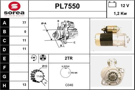 Sera PL7550 - Démarreur cwaw.fr