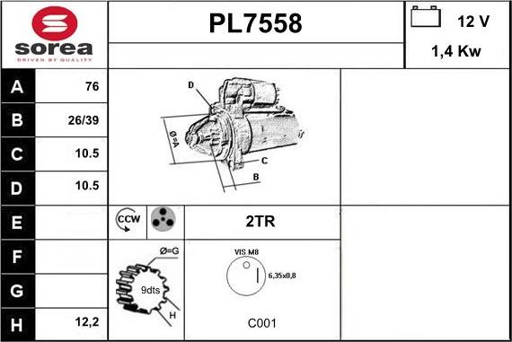 Sera PL7558 - Démarreur cwaw.fr