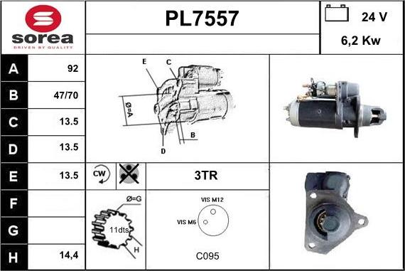 Sera PL7557 - Démarreur cwaw.fr