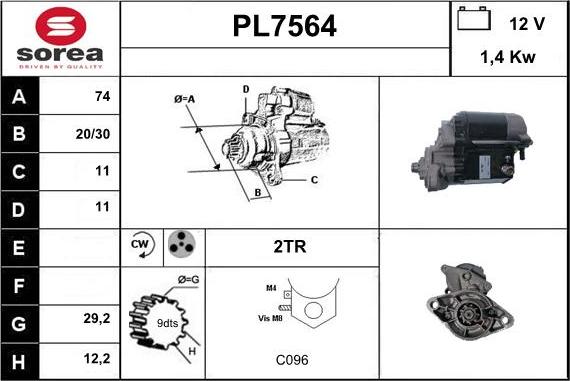 Sera PL7564 - Démarreur cwaw.fr