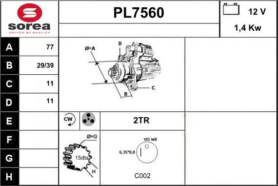 Sera PL7560 - Démarreur cwaw.fr