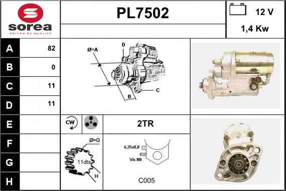 Sera PL7502 - Démarreur cwaw.fr