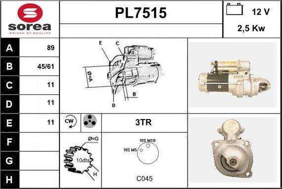 Sera PL7515 - Démarreur cwaw.fr