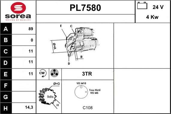 Sera PL7580 - Démarreur cwaw.fr