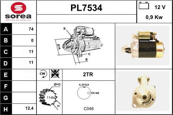 Sera PL7534 - Démarreur cwaw.fr