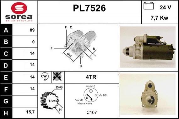 Sera PL7526 - Démarreur cwaw.fr