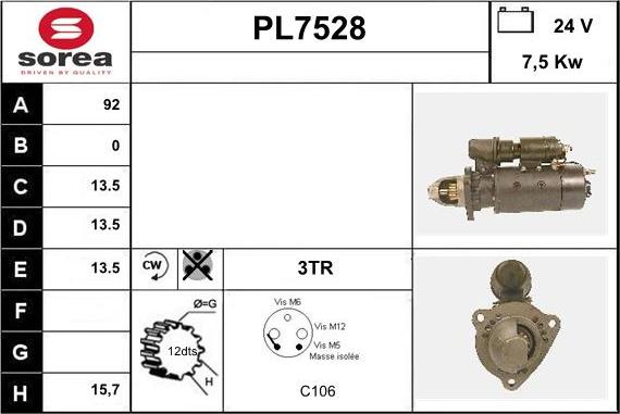 Sera PL7528 - Démarreur cwaw.fr