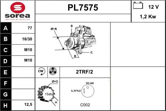 Sera PL7575 - Démarreur cwaw.fr