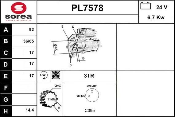 Sera PL7578 - Démarreur cwaw.fr