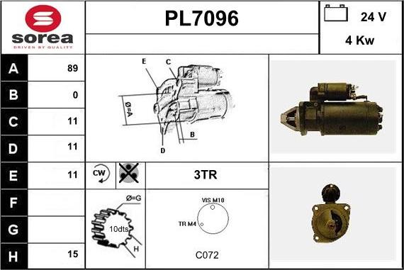 Sera PL7096 - Démarreur cwaw.fr