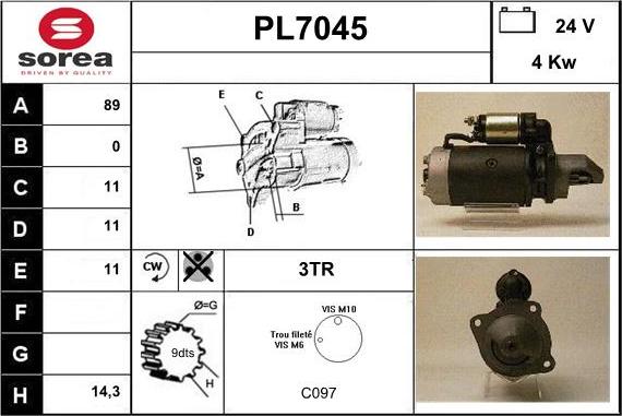 Sera PL7045 - Démarreur cwaw.fr