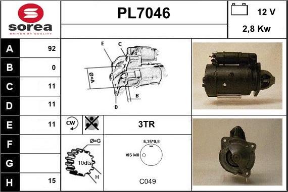 Sera PL7046 - Démarreur cwaw.fr