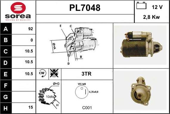 Sera PL7048 - Démarreur cwaw.fr