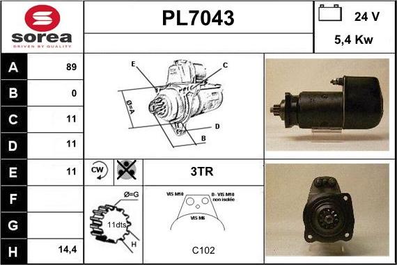 Sera PL7043 - Démarreur cwaw.fr