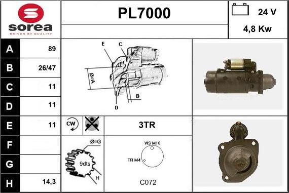 Sera PL7000 - Démarreur cwaw.fr