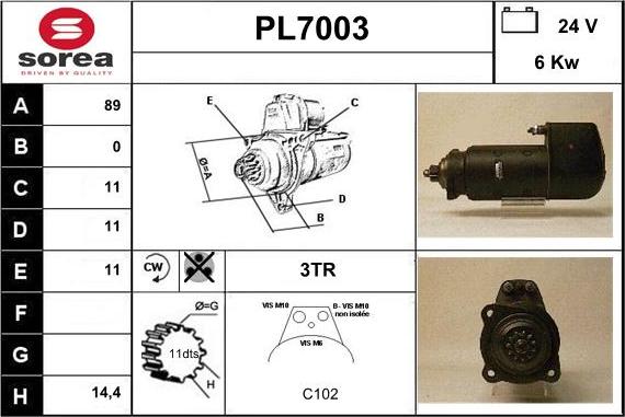 Sera PL7003 - Démarreur cwaw.fr