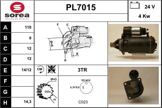 Sera PL7015 - Démarreur cwaw.fr