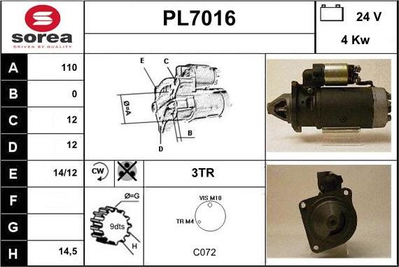 Sera PL7016 - Démarreur cwaw.fr