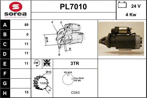 Sera PL7010 - Démarreur cwaw.fr