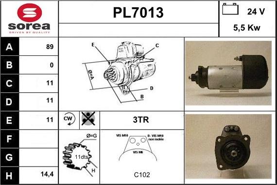 Sera PL7013 - Démarreur cwaw.fr