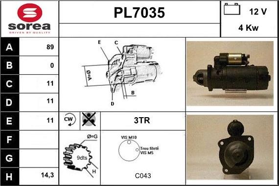 Sera PL7035 - Démarreur cwaw.fr