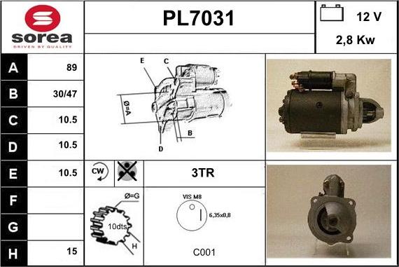 Sera PL7031 - Démarreur cwaw.fr