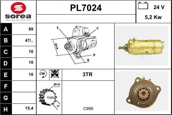 Sera PL7024 - Démarreur cwaw.fr