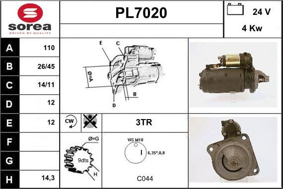 Sera PL7020 - Démarreur cwaw.fr